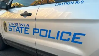 VIRGINIA STATE POLICE K-9 unit. Sign decal emblem of Virginia State Police Department ARLINGTON^ VA - JUNE 8^ 2024