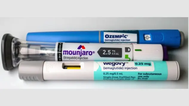 Mounjaro^ Ozempic and Wegovy pens on white background Valparaiso^ IN USA - January 15^ 2025