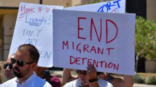 People demonstrating against children being held in the Clint^ Texas Border Patrol facility. Conditions there have been described as squalid^ inhumane and abusive. Clint^ Texas / USA - 29 June 2019