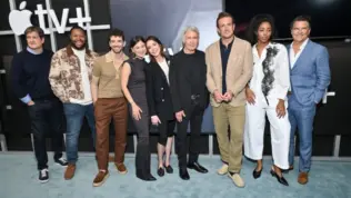 Bill Lawrence^ Luke Tennie^ Michael Urie^ Lukita Maxwell^ Christa Miller^ Harrison Ford^ Jason Segel^ Jessica Williams and Ted McGinley Apple TV+’s ‘Shrinking’ FYC May 18^ 2025