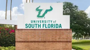 The University of South Florida is a public research university with their main campus in Tampa^ FL. Their mascot is the Bulls. Tampa^ FL^ USA - May 29^ 2024