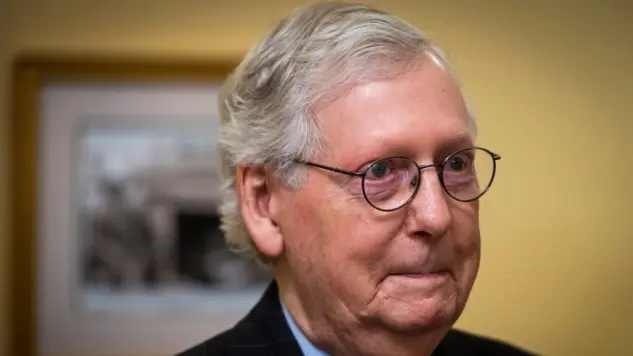 US Senate Minority Leader Mitch McConnell (Republican of Kentucky) speaks with reporters in his office in the US Capitol. Washington^ DC US - Nov 15^ 2022