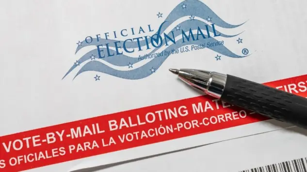 Official Election Mail vote by mail absentee voter balloting materials. SARASOTA^ FLORIDA - JULY 31^ 2020