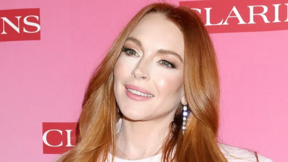 Lindsay Lohan at the Clarins New Product Launch Party on the Private Residence on March 15^ 2024 in Los Angeles^ CA