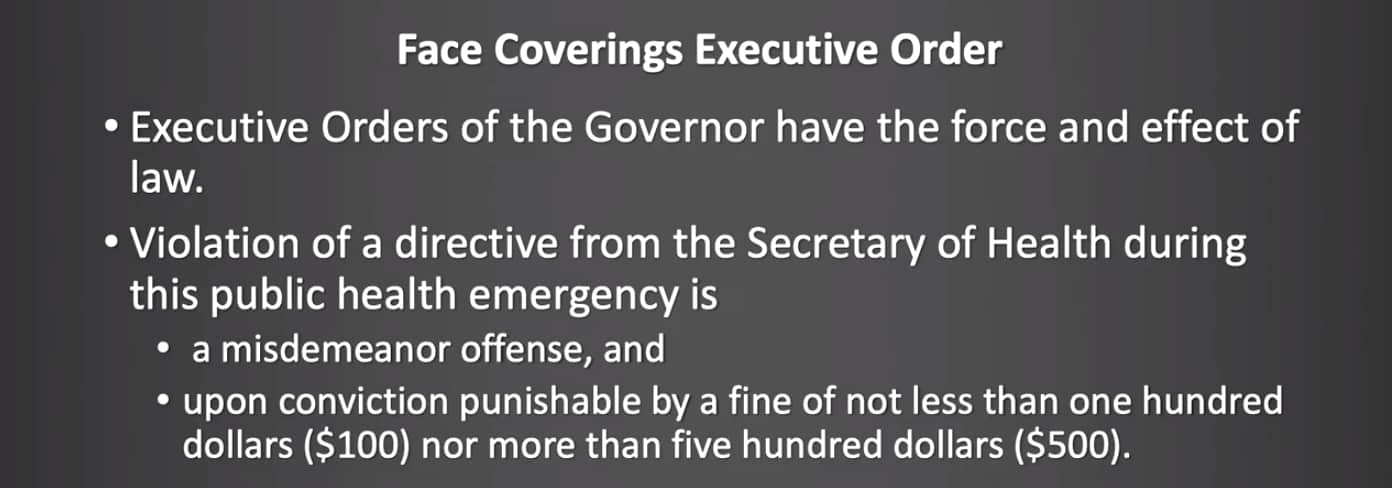 Face Coverings Executive Order 3