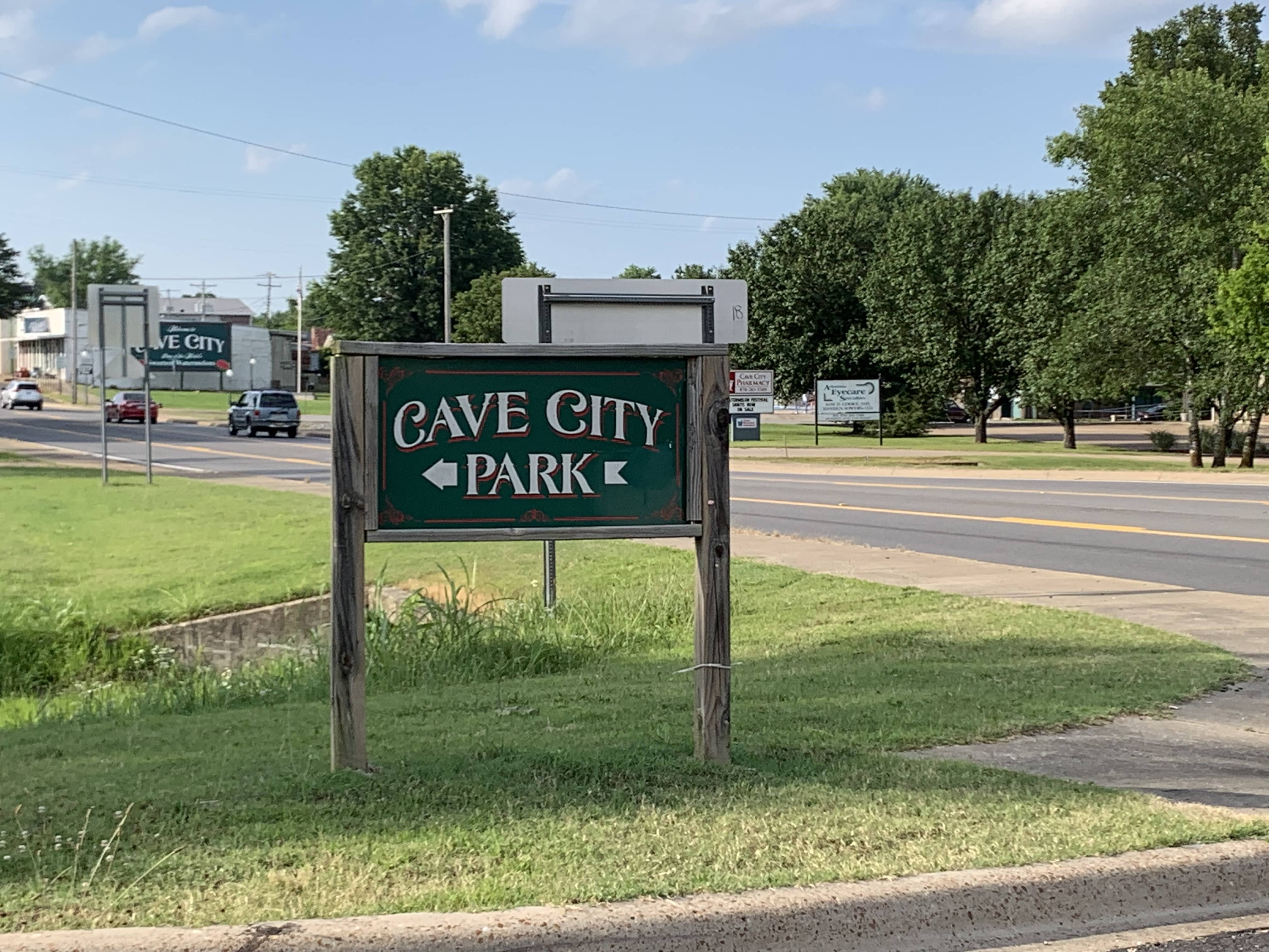 Cave City park sign