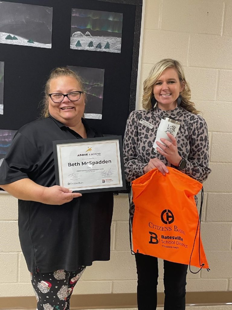 Citizens Bank, Batesville Schools honor Beth McSpadden for going 'Above