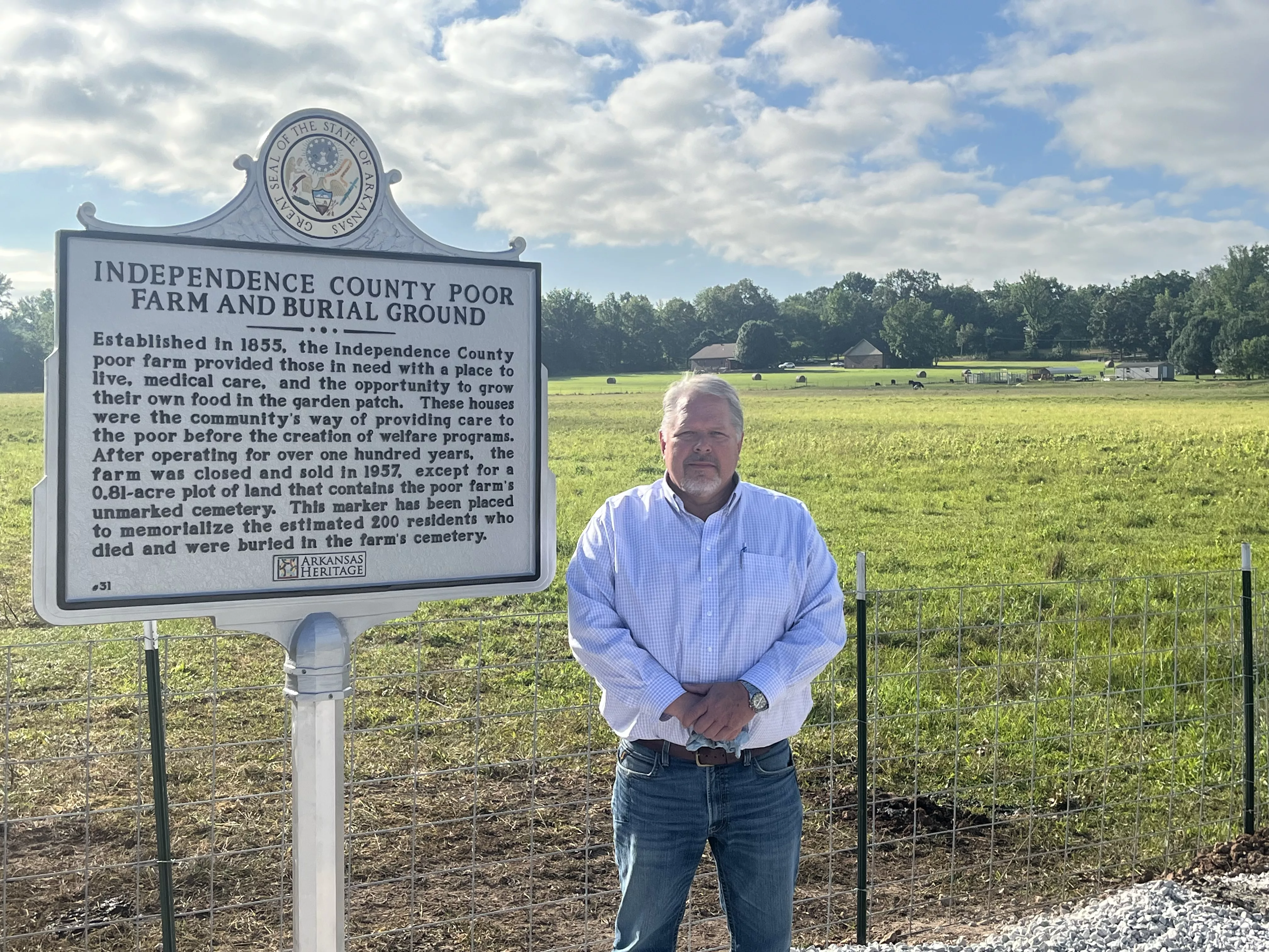 independence-county-judge-kevin-jeffery-june-2023-poor-farm-historical-marker