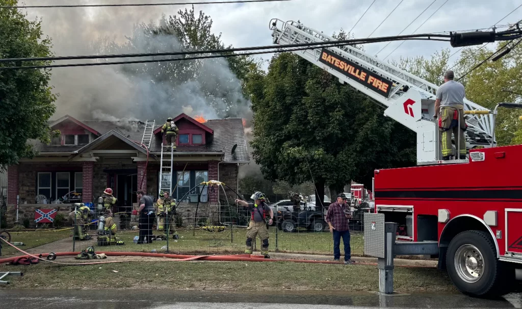 Batesville, Southside Fire Departments fight Central Avenue blaze ...