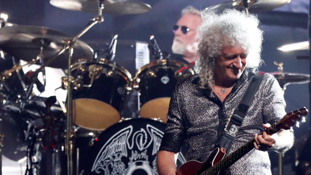 guitarist-may-and-drummer-taylor-of-band-queen-performsduring-the-rhapsody-tour-at-the-forum-in-inglewood-4