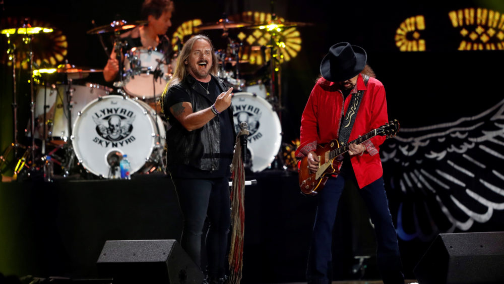 lynyrd-skynyrd-lead-vocalist-johnny-van-zant-and-gary-rossington-perform-during-the-iheartradio-music-festival-at-t-mobile-arena-in-las-vegas