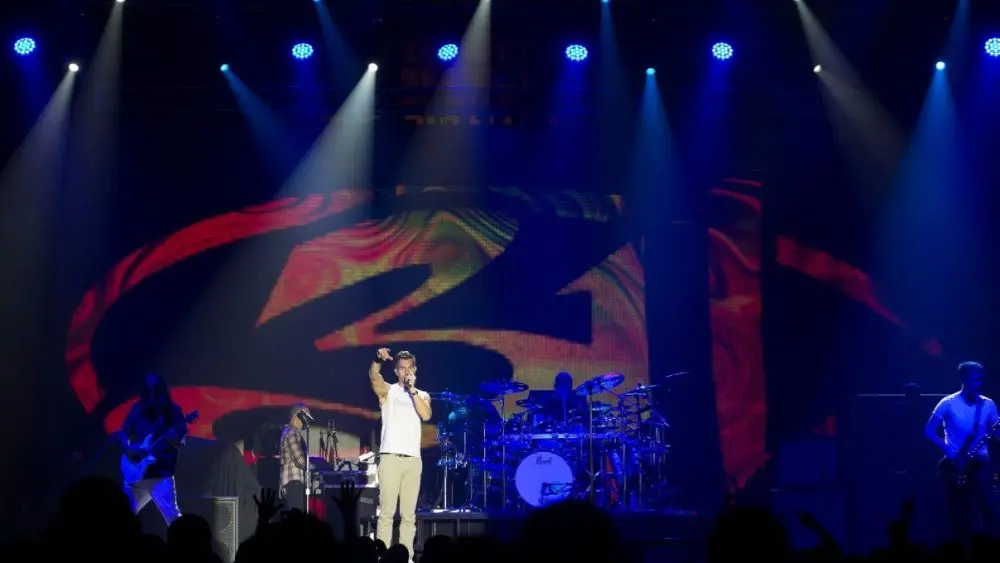 311 performs at the High Times Cannabis Cup in Santa Rosa. Nick Hexum^ in white shirt^ is the bands lead vocalist. Santa Rosa is located North of San Francisco. Santa Rosa^ CA/USA - 6/3/17