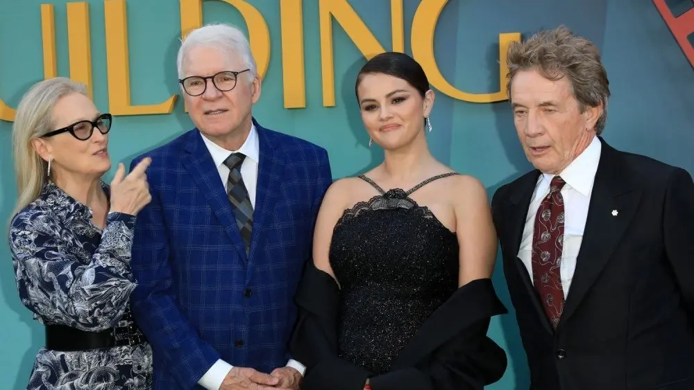 Meryl Streep^ Steve Martin^ Selena Gomez^ Martin Short at the "Only Murders in the Building" Red Carpet Premiere Event at Paramount Studios on August 22^ 2024 in Los Angeles^ CA