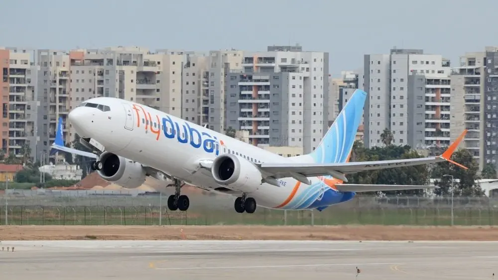 Boeing 737 MAX 8 - FlyDubai take off from Ben gurion airport Tel Aviv ^ Israel - 03.14.2023