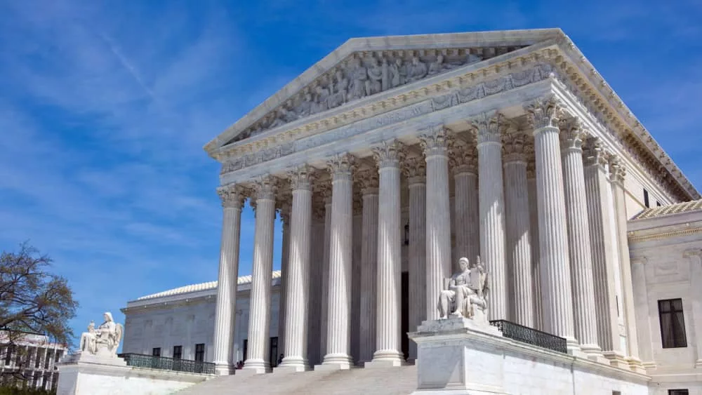 United States Supreme Court building is located in Washington^ D.C.^ USA.