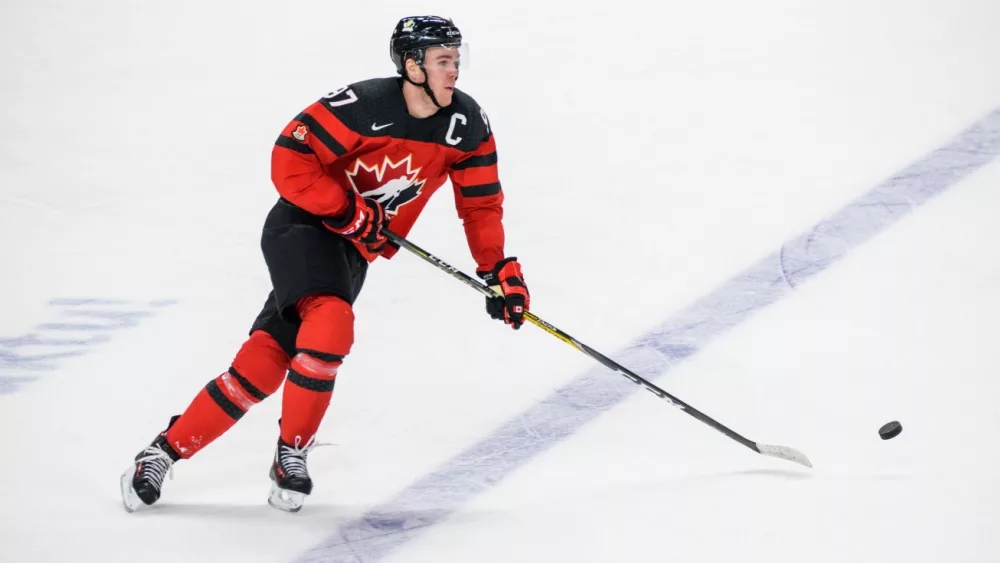 Edmonton Oilers captain Connor McDavid during Ice hockey game between team Latvia and team Canada. 01.05.2018