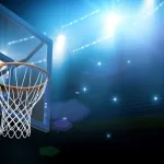 baskeball hoop empty arena