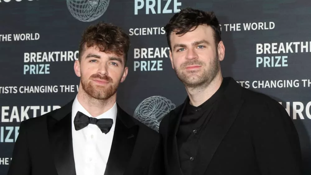 The Chainsmokers ( Andrew Taggart^ Alex Pall) at the 9th Breakthrough Prize Ceremony Arrivals at the Academy Museum of Motion Pictures on April 15^ 2023 in Los Angeles^ CA