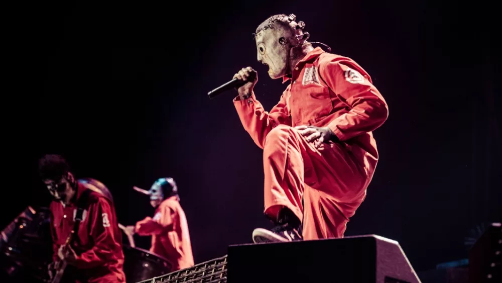Slipknot performing at Olimpiyski stadium^ Moscow during Memorial World Tour. MOSCOW^ RUSSIA - JUNE 29^ 2011: