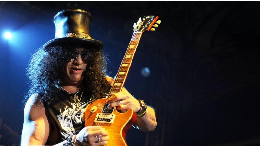 guitarist Slash during performance in Prague^ Czech republic^ February 11^ 2013