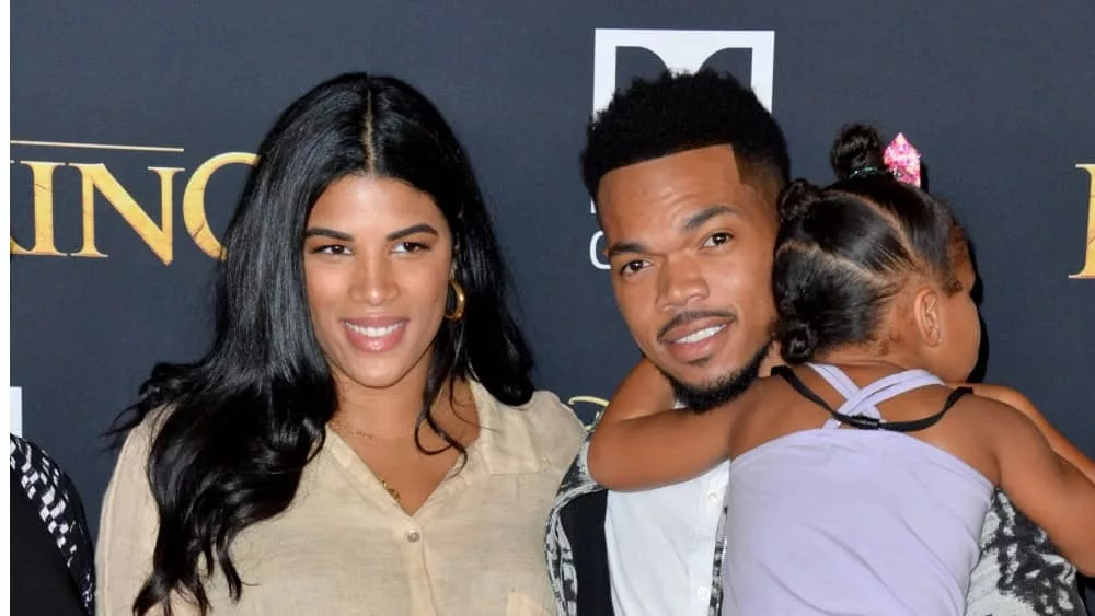 Chance the Rapper^ wife Kirsten Corley and daughter at the Dolby Theatre. LOS ANGELES^ USA. July 10^ 2019