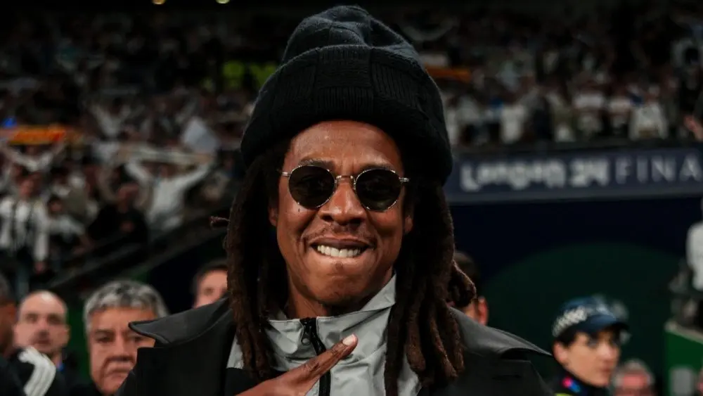 Rapper Jay-Z during the UEFA Champions League 2023-24 Final football match between Borussia Dortmund and Real Madrid at the Wembley Stadium London^ UK 1st June 2024