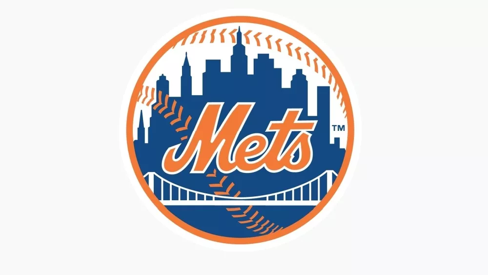 New York Mets. Sports editorial vector logo is printed on white paper.