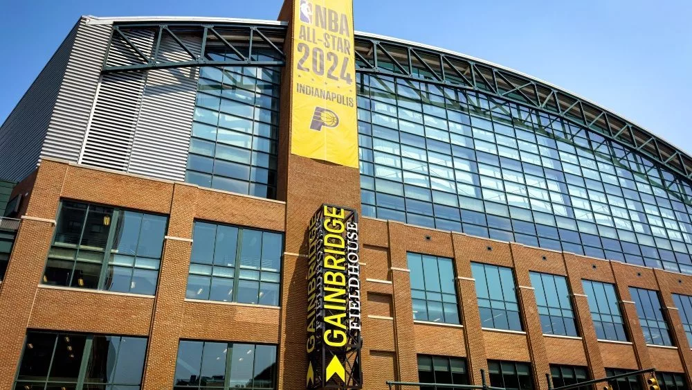 Gainbridge Fieldhouse in Downtown Indianapolis - Home of th Indiana Pacer (NBA). INDIANAPOLIS^ USA - JUNE 05^ 2023