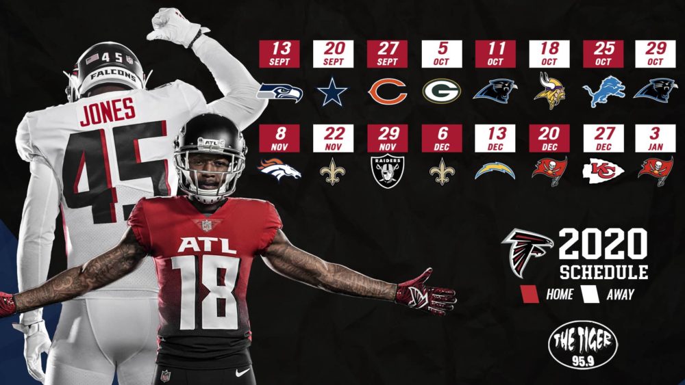 Atlanta Falcons 2020 Schedule | WTGZ - Union Springs, AL