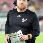 NCAA Football: Texas-San Antonio at South Florida: Nov 6, 2025; Tampa, Florida, USA; South Florida Bulls head coach Alex Golesh looks on against the UTSA Roadrunners during the second quarter at Raymond James Stadium. Mandatory Credit: Kim Klement Neitzel-Imagn Images