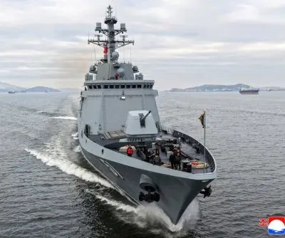 Satellite images suggest North Korea warship nearing launch