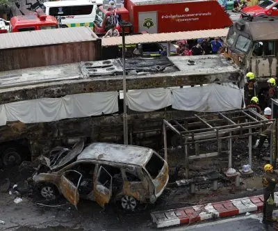 Freight train crashes into bus killing 8 in Bangkok, Thailand