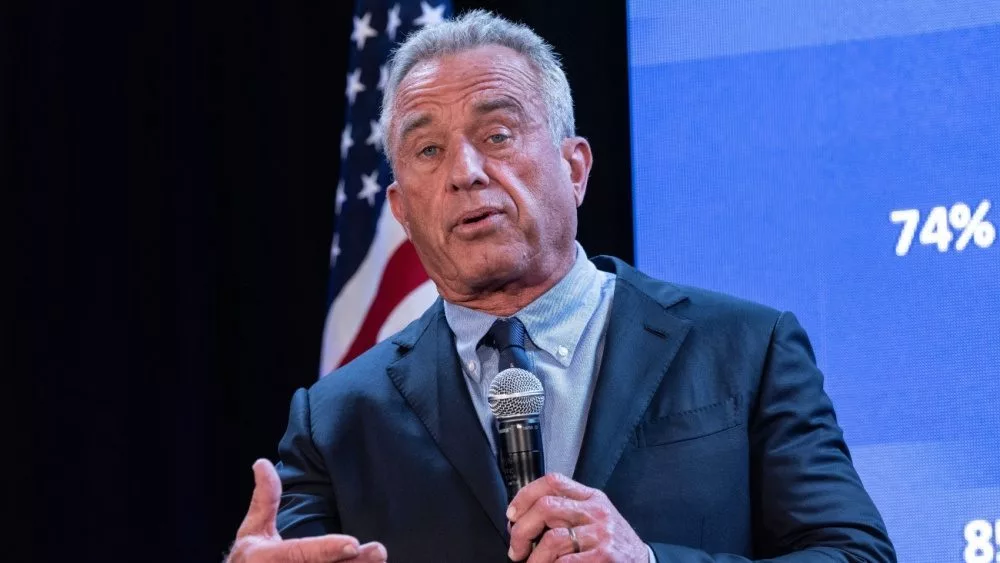 Robert F. Kennedy Jr. at a campaign stop in Brooklyn^ NY on May 1^ 2024