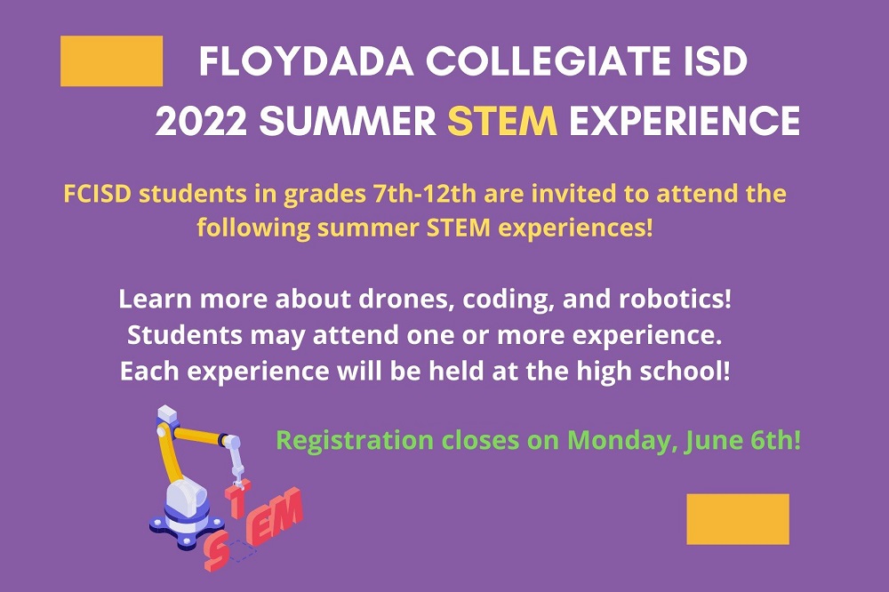 Floydada CISD hosting Summer STEM Experience Floyd County Record