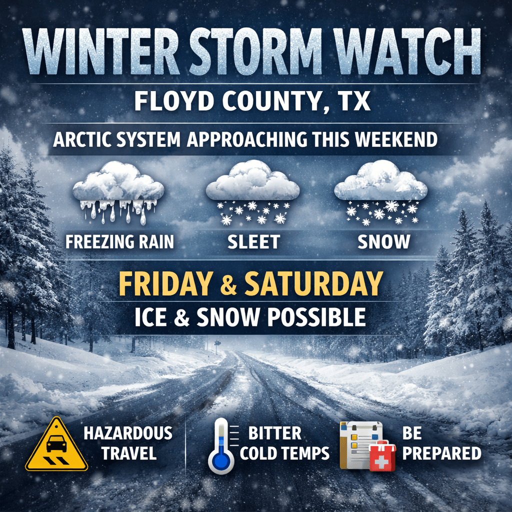Winter Storm Watch Issued for Floyd County as Arctic System Approaches ...