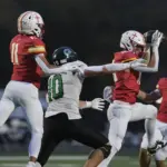 fb-khs-gv-christ103-25-10-24: Kuemper Catholic wins 35-0 over Grand View Christian in a Class 2A first-round playoff game held Friday, Oct. 24, 2025, at Carroll Athletic Field.