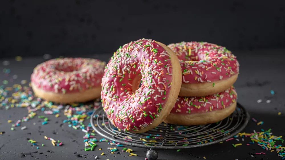 sweet-and-homemade-pink-donuts-as-popular-snack