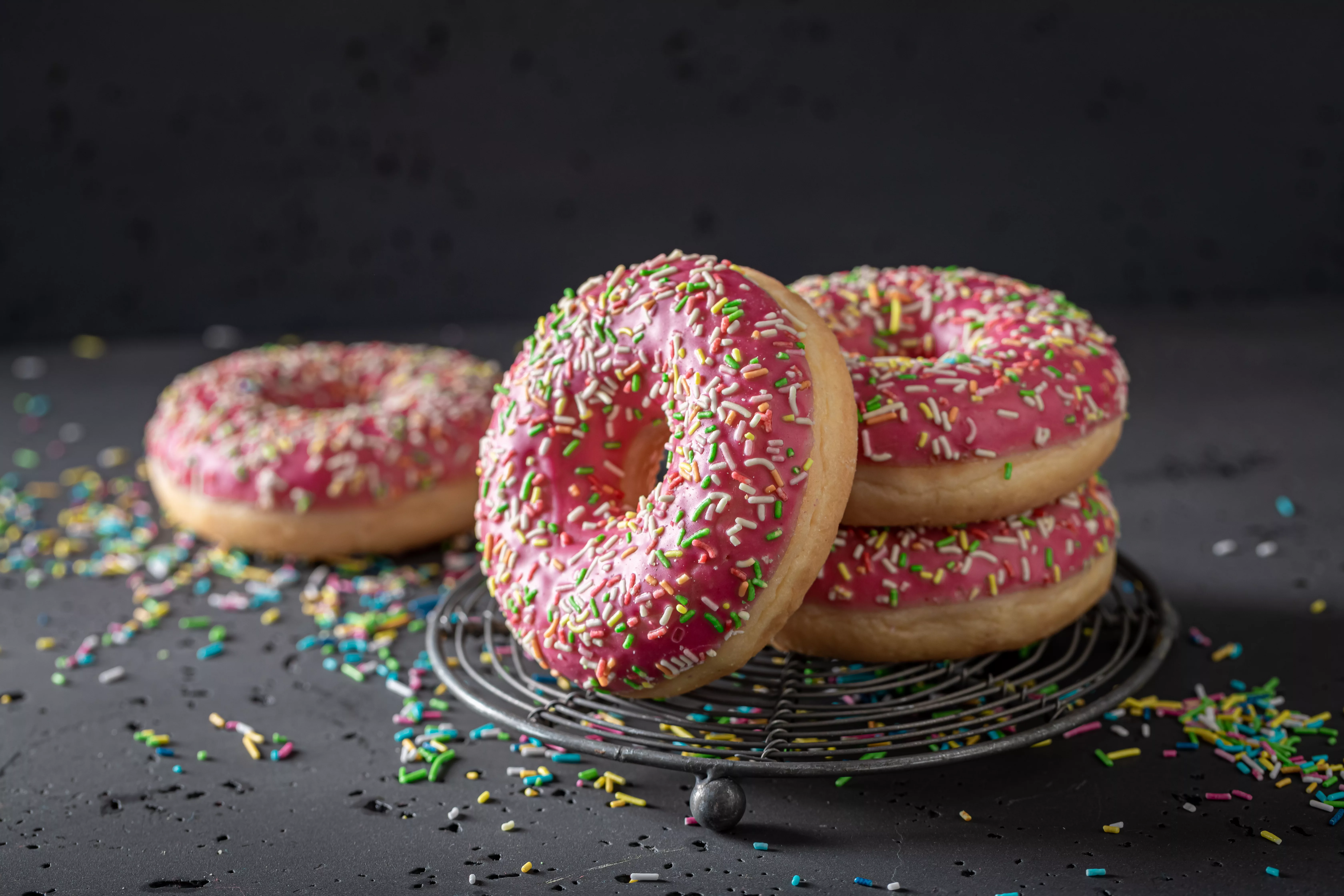 sweet-and-homemade-pink-donuts-as-popular-snack