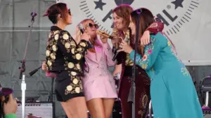 The Highwomen - Amanda Shires^ Brandi Carlile^ Maren Morris^ and Natalie Hemby - play their first set ever at Newport Folk Festival Newport^RI/USA 7/28/19