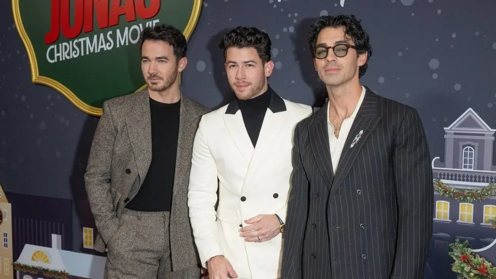 Kevin Jonas^ Nick Jonas and Joe Jonas attend premiere of Disney+ original film 'A Very Jonas Christmas Movie' at City Center in New York^ NY on November 10^ 2025.