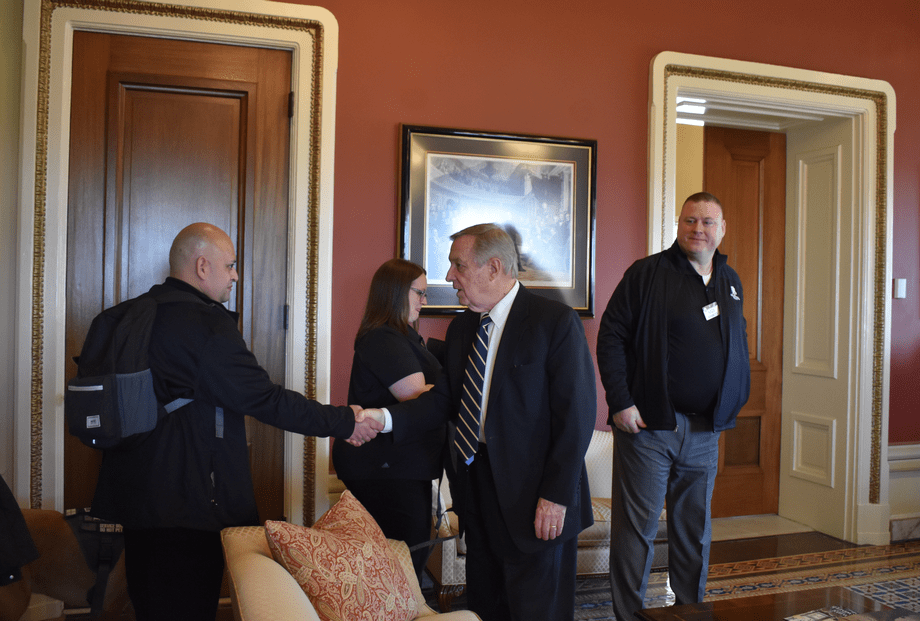 Senator Dick Durbin of Illinois meeting with veterans from Wounded Warrior Project Credit: the Senator's website