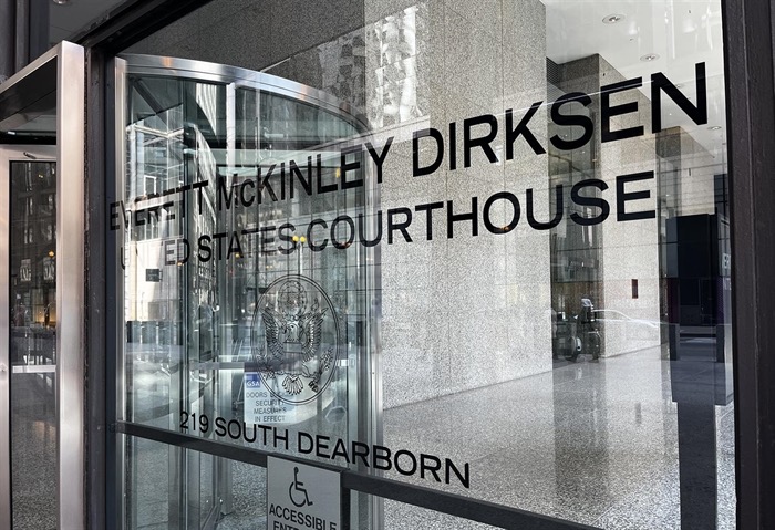 The Dirksen Courthouse is pictured in Chicago. (Capitol News Illinois photo by Hannah Meisel)