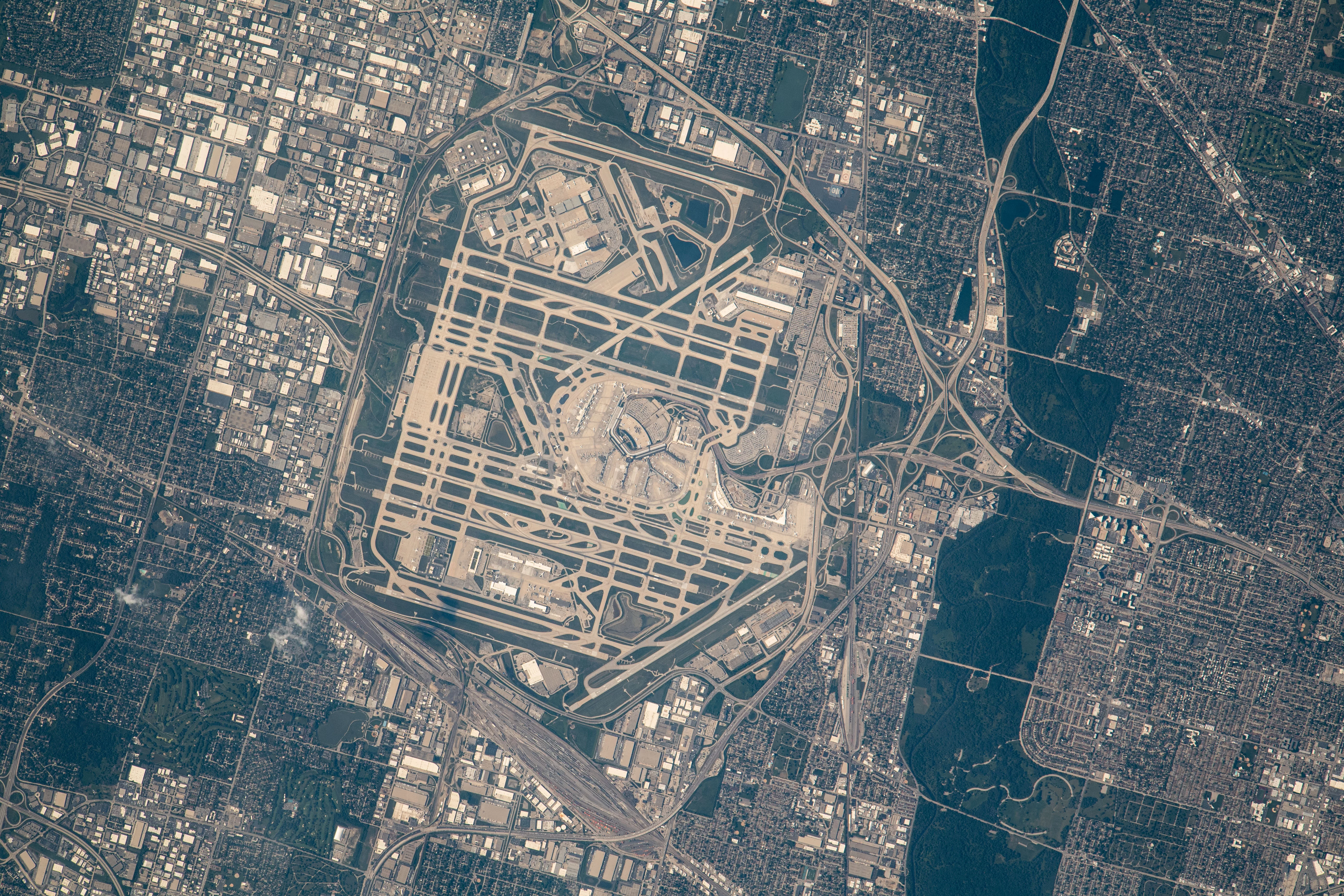 Chicago O'Hare International Airport as seen from space