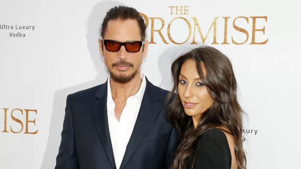 Chris Cornell and Vicky Karayiannis at the Los Angeles premiere of 'The Promise' held at the TCL Chinese Theatre in Hollywood^ USA on April 12^ 2017.