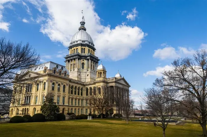 The exterior of the Illinois State Capitol is pictured in Springfield. In 2024, nearly 90 percent of Statehouse primaries feature either one candidate or none at all. (Capitol News Illinois photo by Andrew Adams)