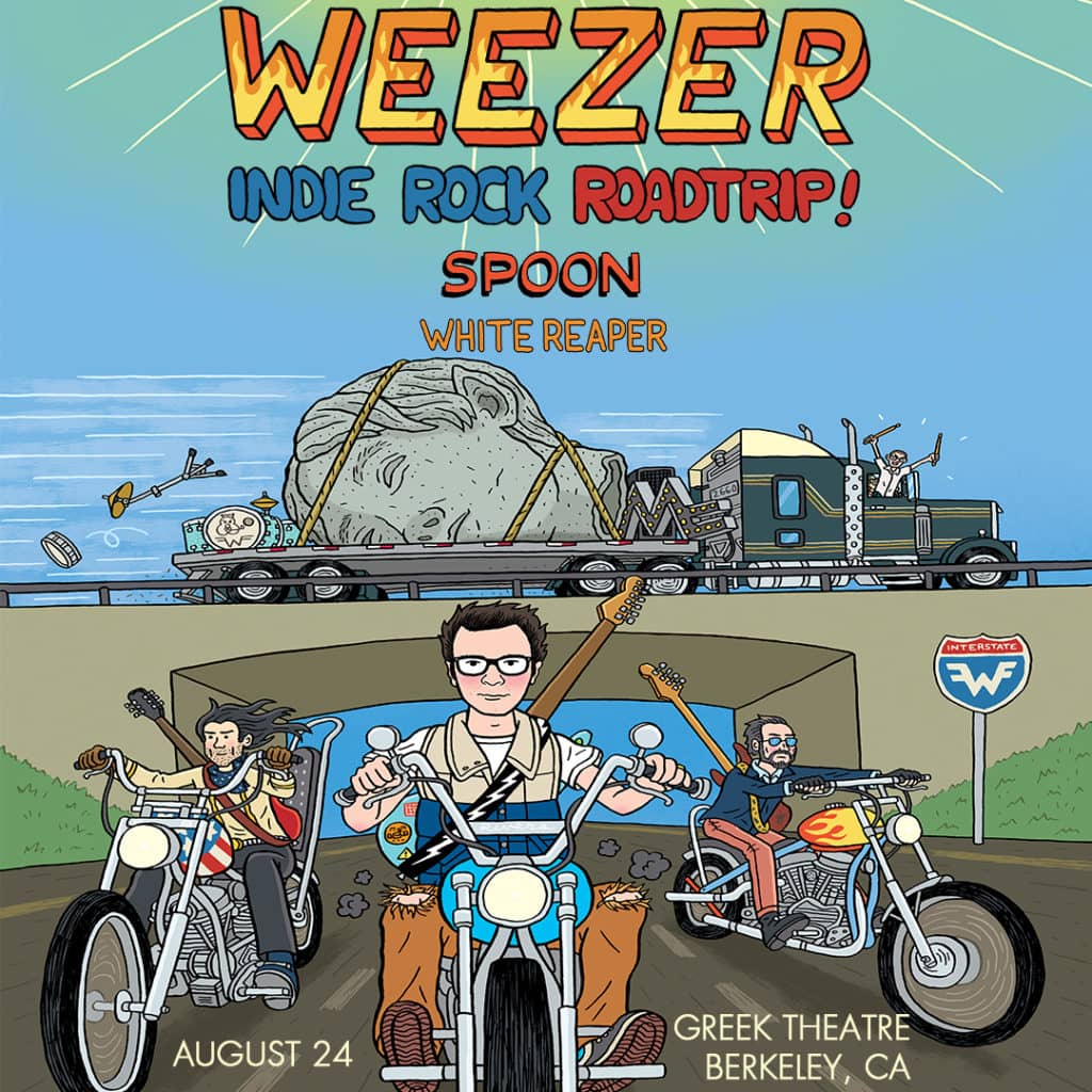 Weezer 2023 Concert Merch M black Shirt Summer Tour Indie Rock Roadtrip 2  Sided