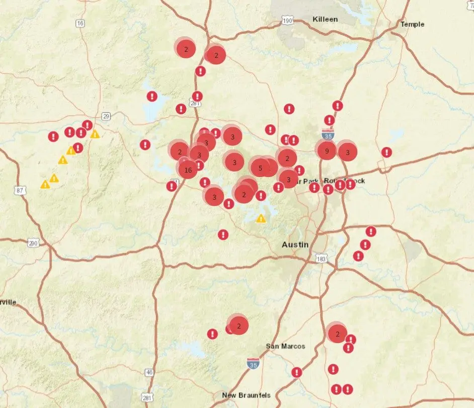 ATX Floods map