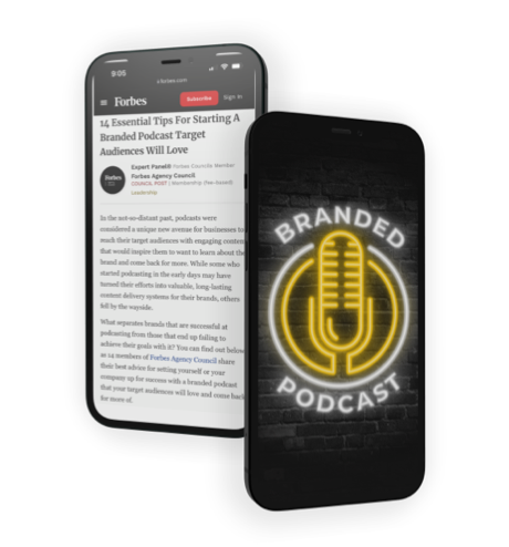 branded podcast phone