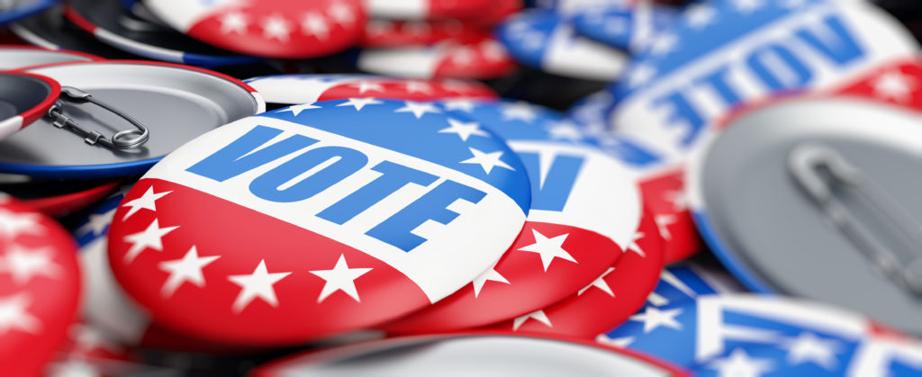 voteelectiononawhitebackground3dillustration3drendering