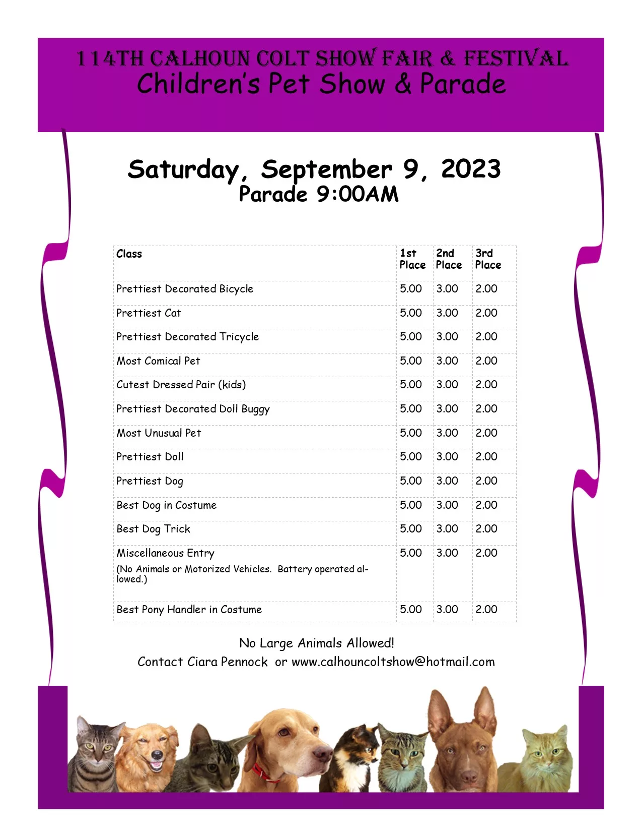 Calhoun Colt Show Children's Pet Show & Parade